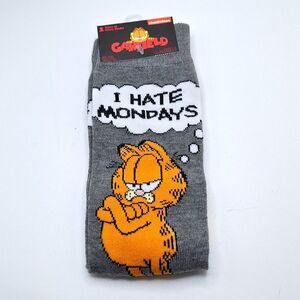 Garfield I hate Mondays crew socks comic strip cartoon novelty graphic s…